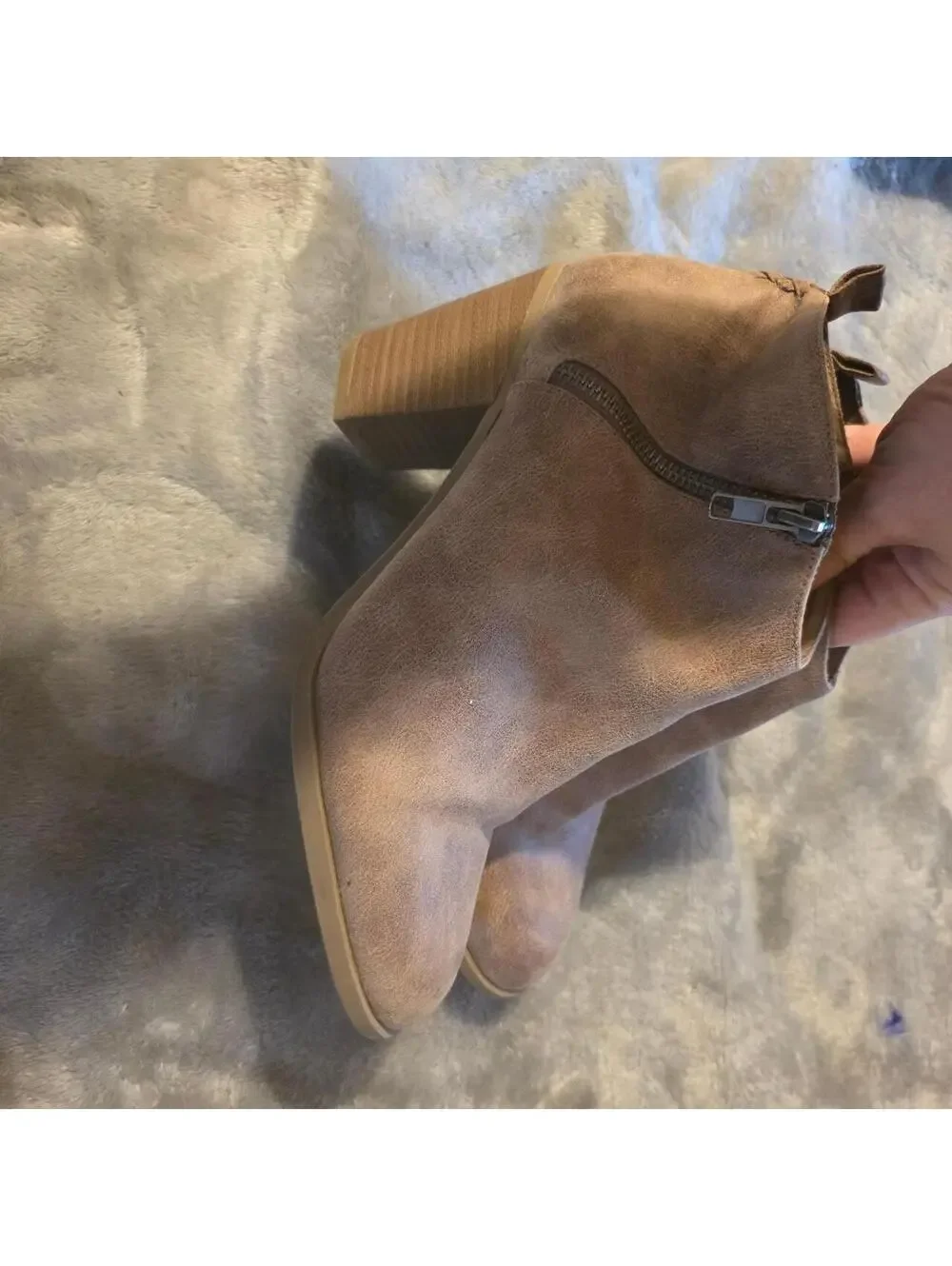 report Tan suede ankle boots with a 3.5 inch heel size 10 #boots #suede